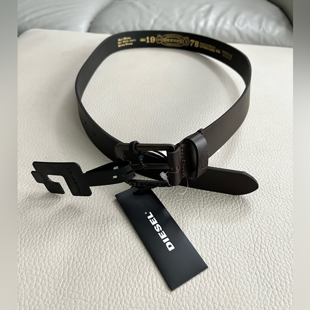 NWT - Diesel Men’s Leather Belt - Belt Size 38 / 95cm - Made in Romania